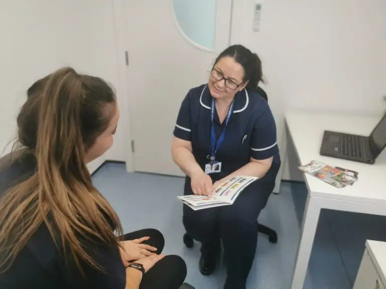 Healthcare professional providing support